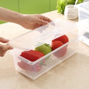 Eco-Friendly Dishwasher Safe Modern Fridge <b>Storage</b> <b>Containers</b> Drain Plate Leak-Proof Food-Safe Airtight <b>Plastic</b> Organizer Set - Product Image 3