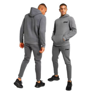 Ropa deportiva para hombre chándal en blanco 500 GSM 100% algodón polar peso pesado Sudadera con capucha y pantalones de chándal 2 uds conjunto para hombres - Product Image 4