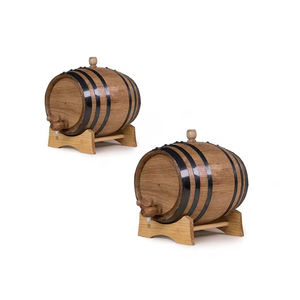 Barril de roble de madera de 2 litros de alta calidad con acabado de laca de anillo de borde negro Excelente para vino y cerveza Precio económico - Product Image 1