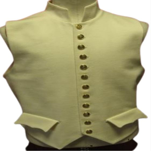 Gilet sans manches pour homme grande taille, décontracté, hiver, 100% laine, col montant, simple boutonnage, reproduction de style Napoléonien français - Product Image 3