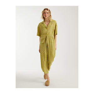 Women's Patterned <b>Elastic</b> <b>Waist</b> Trousers Viscose Blend Pant & Trouser - Product Image 3