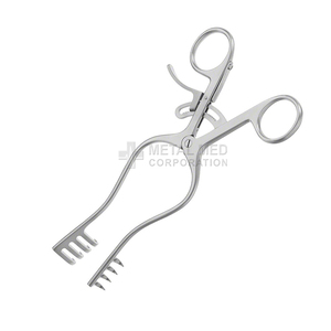 NORFOLK NORWICH Retractor de palanca de gancho de acero inoxidable curvo de 8,12 \ ", autorretención, 5x4 puntas afiladas, no estériles - Product Image 4