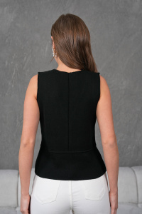 Gilet en tricot de laine et de coton décontracté pour femmes, haut à capuche boutonné élégant et confortable avec design à la mode - Product Image 4
