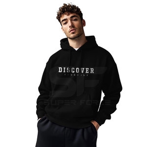 Sweat à capuche pour hommes OEM en coton mélangé Streetwear tendance Sweat-shirt chaud d'hiver à capuche pour hommes tenue décontractée avec poche - Product Image 1