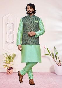 2024 colección Maruti moda hombres étnico seda Kurta pijama tamaño libre ropa India excelente calidad recto MF188 boda - Product Image 5