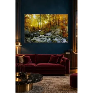 Fida Sunny Autumn Forest Stream <b>Canvas</b> Print - Product Image 1
