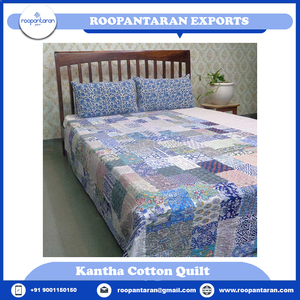 Los últimos edredones con estilo Kantha Indian Hand Block Impreso Cotton Patchwork Twin Size Kantha Quilt para la venta a precio barato - Product Image 6