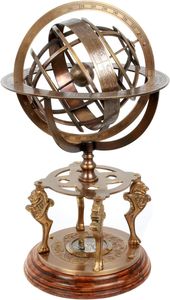 Traditional brass armillary with <b>rotating</b> axis and navigational aesthetics perfect for seafarers and antique collectors - Product Image 6