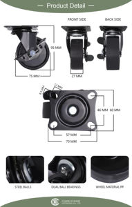 ล้อสีดำขนาด75มม - Product Image 6