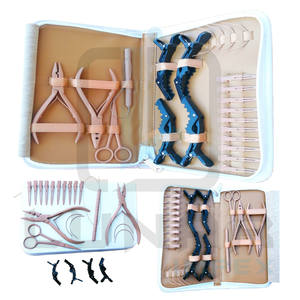 ชุดคีมต่อผมแบบคลิปเดียวชุดเครื่องมือพร้อมลูกปัดสีเบจ - Product Image 1