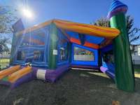Château gonflable multicolore en PVC de qualité commerciale, tente gonflable, château gonflable avec tente, maison de rebond gonflable