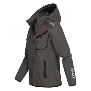 Chaqueta de lona para hombre con cremallera, estampada, talla grande, impermeable, cortavientos, ligera, transpirable, cálida, para senderismo y actividades al aire libre. - Product Image 4
