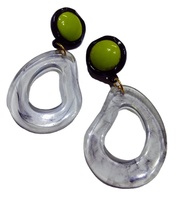 Boucles d'oreilles pendantes en résine transparente de forme irrégulière, modèles de bijoux Inde 2024 pour femme, cadeau coloré vintage tendance pour soirée