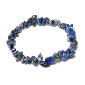 Pulsera de chips de lapislázuli Natural para mujeres y hombres, joyería espiritual de piedras preciosas pulidas para la curación de la verdad de la sabiduría - Product Image 1