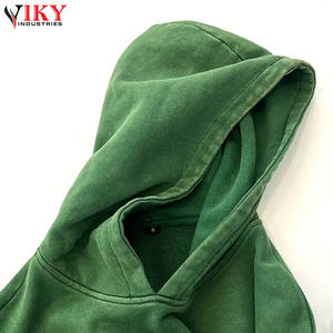 Mejor Material Pullover Estilo Ropa de invierno en color verde Hombres Sudaderas con capucha de lavado ácido POR INDUSTRIAS VIKY - Product Image 4