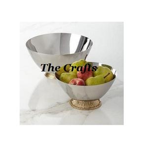 <b>Set</b> Of Two Round Shape Chocolate Serving Bowl In Aluminium Gold Polished <b>Food</b> Serving Bowl For Tableware Use - Product Image 6