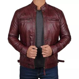 Chaqueta de Cuero Genuino Premium para Hombre, Estilo Motero Personalizado, Venta al por Mayor OEM - Product Image 3