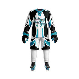 Uniforme de hockey sobre hielo personalizado, conjunto de dos piezas, entrenamiento profesional de alta calidad, 100% poliéster, nombre del equipo con logotipo personalizado para hombres y adultos - Product Image 5