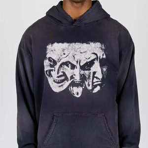 Sweat à capuche vintage imprimé délavé à l'acide 100 % coton, écologique et respirant, personnalisable avec des designs accrocheurs pour hommes et femmes - Product Image 1