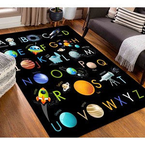 Alfombra del Alfabeto: Decoración Educativa para Cuarto de Juegos Infantil, Alfombra Delgada de Tela No Tejida - Product Image 3