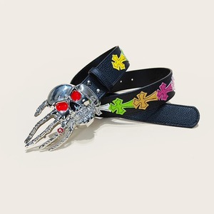 Nuevos hombres mujeres colorido Corss hierro Transferencia de Calor cinturón impreso Lychee patrón gótico accesorios 3,8 cm de ancho vaquero occidental Punk - Product Image 6