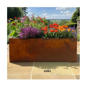 Vente chaude Bronze Métal Rectangulaire Forme Jardinière Boîte Design Moderne En Acier Grand Auge Jardinière En Métal Pour La Maison Jardin Cour Décor - Product Image 6