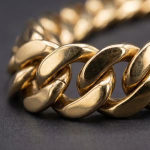 Rehaussez votre style avec la chaîne cubaine Miami de 16 mm, plaquée or 14 carats, un bijou luxueux et polyvalent. - Product Image 2