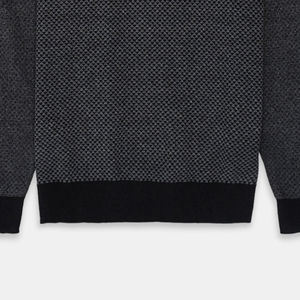 Suéter personalizable de manga larga con cuello redondo de algodón 100% de alta calidad transpirable antiarrugas antiencogimiento gris negro para invierno - Product Image 3