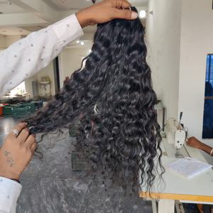 Extensiones de cabello humano virgen indio alineado con cutícula sin procesar 100% paquetes de máquina de trama doble estilo ondulado de cabello vietnamita crudo - Product Image 3