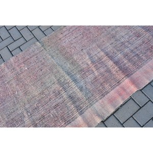 Tapis turc vintage, tapis Kilim 3,37x8,2 pieds, tapis patchwork gris et rouge - Product Image 5