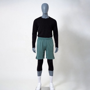 Premium Quality Double Layer Awrah Shorts for Muslim Men <b>Islamic</b> Swimwear Knee Length High Waist Activewear Sublimation Short - Product Image 1