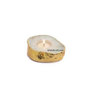 High Quality Natural <b>Marble</b> Stone Tea Light <b>Holder</b> Handmade Semi-Precious Agate Silver Eco-Friendly Christmas Home Decoration - Product Image 4