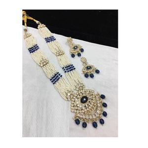 Ensemble collier et boucles d'oreilles de mariage majestueux en Kundan et moissanite, style classique et élégant, pour la fabrication de bijoux en gros - Product Image 1