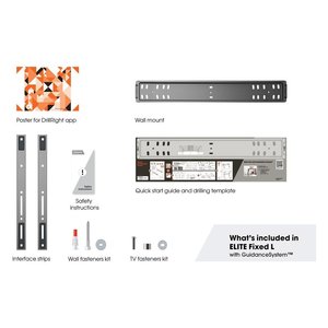 Support mural et étagère fixe ELITE TVM5705 noir, capacité 100 kg, VESA 600 x 400, pour téléviseur et moniteur - Product Image 4