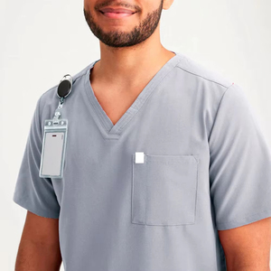 Uniforme Médico Quirúrgico Azul Rey Personalizado al por Mayor 2026, Uniforme de Enfermería Masculino con Corte Ajustado y Logotipo - Product Image 5