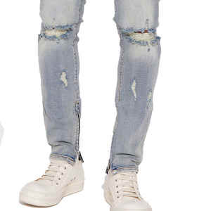 Expédition rapide Hommes Stretch Skinny Jeans Mode Casual Slim Fit Distressed Confortable Denim Pantalon - Product Image 6