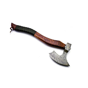 Damascus Steel <b>Axe</b> Handmade Bushcraft <b>Axe</b> With Pattern Steel Head And Wooden Grip Damascus Steel <b>Axe</b> - Product Image 5