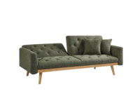 Canapé-lit convertible moderne en tissu, canapé-lit futon pliable avec pieds en bois pour salon
