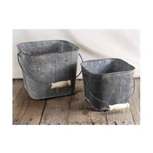 Cubo vintage de arte recreativo con tapa, cuchara y mango de transporte para fiestas, barbacoas de patio trasero, galvanizado resistente para exteriores - Product Image 6