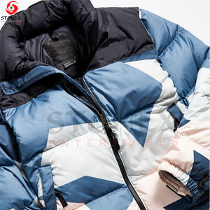 Best Performance Men's Slim Fit Winter Puffer <b>Jackets</b> Quick Dry Trending <b>Canvas</b> with Stand Collar Customizable Multi Colors - Product Image 4