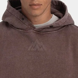 Confortable Respirant Basics Acid Wash Hommes À Capuche En Ligne Vente Bas quantité minimale de commande Hommes Meilleur Prix À Capuche - Product Image 5