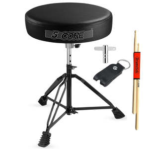 5 Core <b>Drum</b> Throne 3 Thick Padded Guitar Stool 200Lb Capacity Heavy Duty Adjustable Drummer Chair - Product Image 1