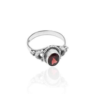 925 Sterling Silver Natural Garnet Ring Vintage <b>Inspired</b> Gemstone <b>Jewelry</b> Gift for Women - Product Image 4