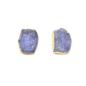 ต่างหูเม็ดเดี่ยว Tanzanite ชุบทองด้วยไฟฟ้าเครื่องประดับหินวันเกิดสำหรับ December - Product Image 1