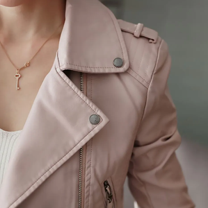 Moda personalizada ropa de invierno moda mujer Chaquetas de cuero/estilo de mujer ropa informal a prueba de viento recortada chaquetas de mujer - Product Image 3