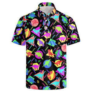 Nuevo diseño de lujo Polo Shirt Stretch All Over Print Sublimación Poliéster Golf Polos para hombres - Product Image 5