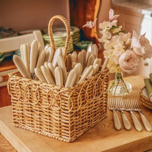 Cubiertos de ratán decorativos Caddy para mesa de comedor Estilismo y exhibición de servicio de alimentos Ecológico de la fábrica de Vietnam - Product Image 2