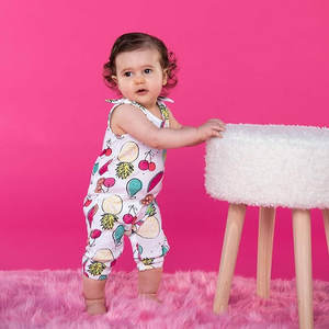 Combinaison pour bébé fille, super peignée, naturelle, 1 pièce, sans manches, avec short sous le genou, écologique - Product Image 3