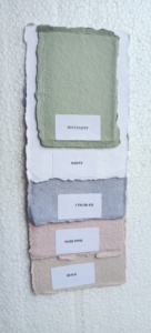 กระดาษผ้าฝ้ายขอบขอบทำด้วยมือสีชมพูนู้ดฉ่ำสีขาวและสีเบจออกแบบได้ตามต้องการ - Product Image 2