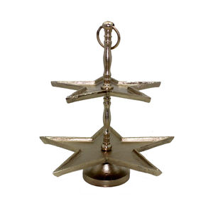 Soporte moderno redondo para Pastel de Bodas, bandeja de madera natural y vidrio marrón para servir y fines decorativos - Product Image 6